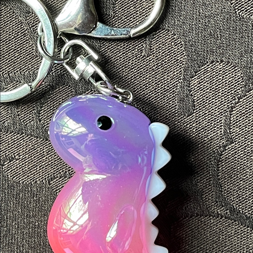 Pink Purple Dinosaur Keychain Toy Bag Charm - Picture 6 of 8